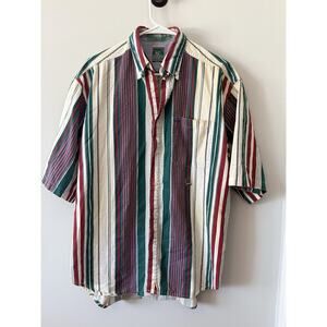 Vintage McIntosh & Seymour Button Shirt Size L World Soccer Gear Rugby Striped